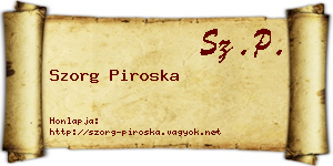 Szorg Piroska névjegykártya