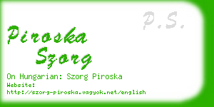 piroska szorg business card